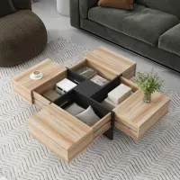 Mesa de Centro Moderna Cuadrada Rubic 2 color Duna TU MESITA