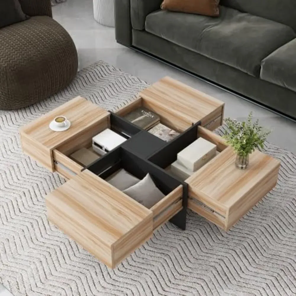 Mesa de Centro Moderna Cuadrada Rubic 2 color Duna TU MESITA