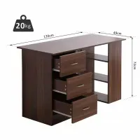 Escritorio Moderno Pitcairn Marrón 3 Cajones