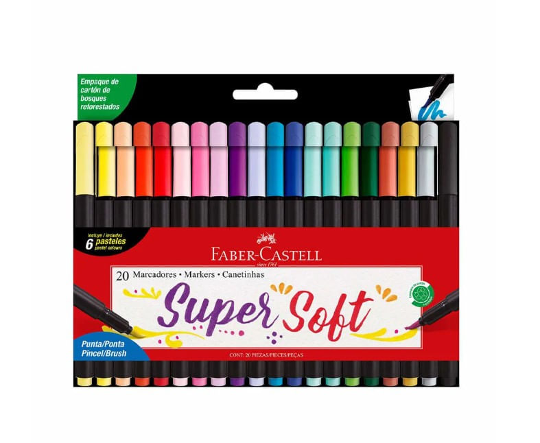 MARCADORES SUPER SOFT FABER CASTELL X 20 UND