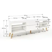 Mesa de TV Moderna Aurora color Blanco 1 puerta 1 cajón TU MESITA