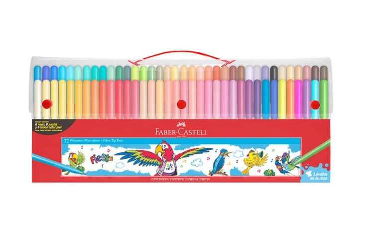 PLUMON DELGADO FABER CASTELL FIESTA MALETIN X 72 UND