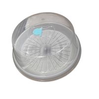 Porta torta plástico base para kekes circular con tapa - Blanco