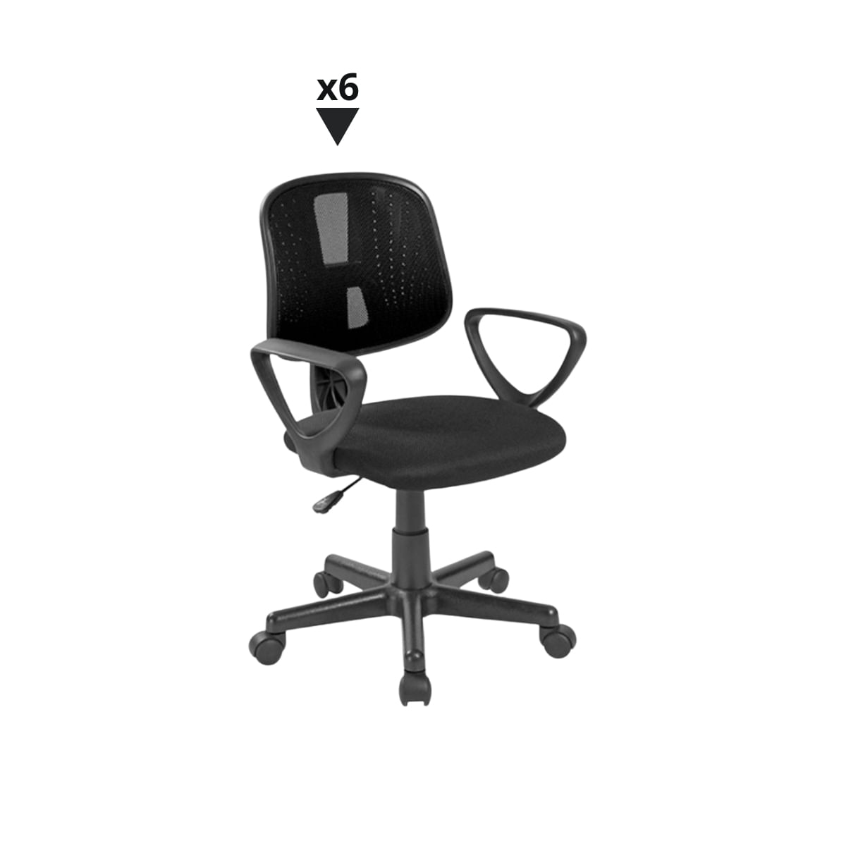 Pack con 6 Silla York Giratoria Negro