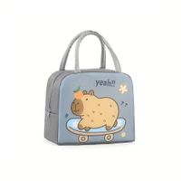 Lonchera termica portátil bolso de almuerzo estampado - Gris