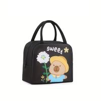 Lonchera termica portátil bolso de almuerzo estampado - Negro