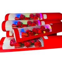 Ramo de rosas artificiales pétalos de jabón con luces