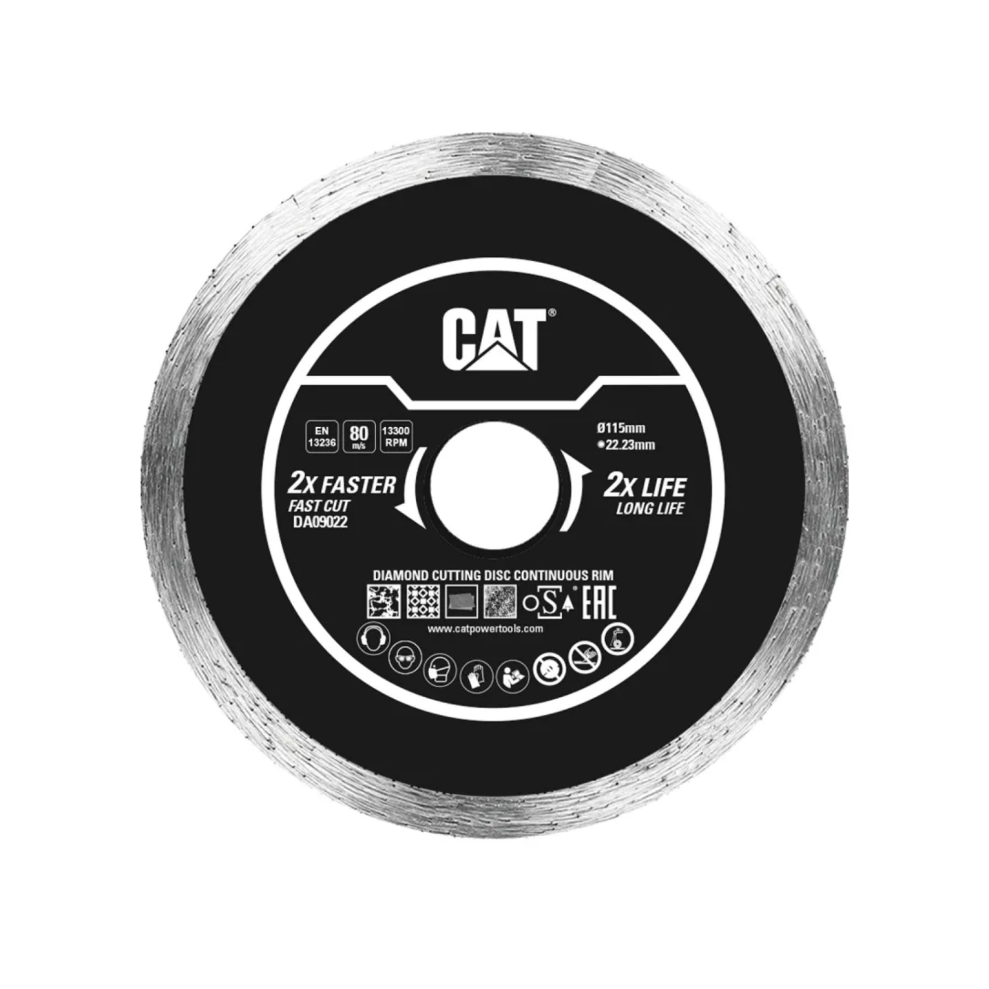 DISCO DE CORTE PARA CONCRETO DIAMANTADO CONTINUO 115mm DA09022 CAT