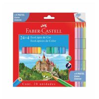 COLORES LARGOS FABER CASTELL HEXAGONAL+ 4 PASTEL X 24 UND