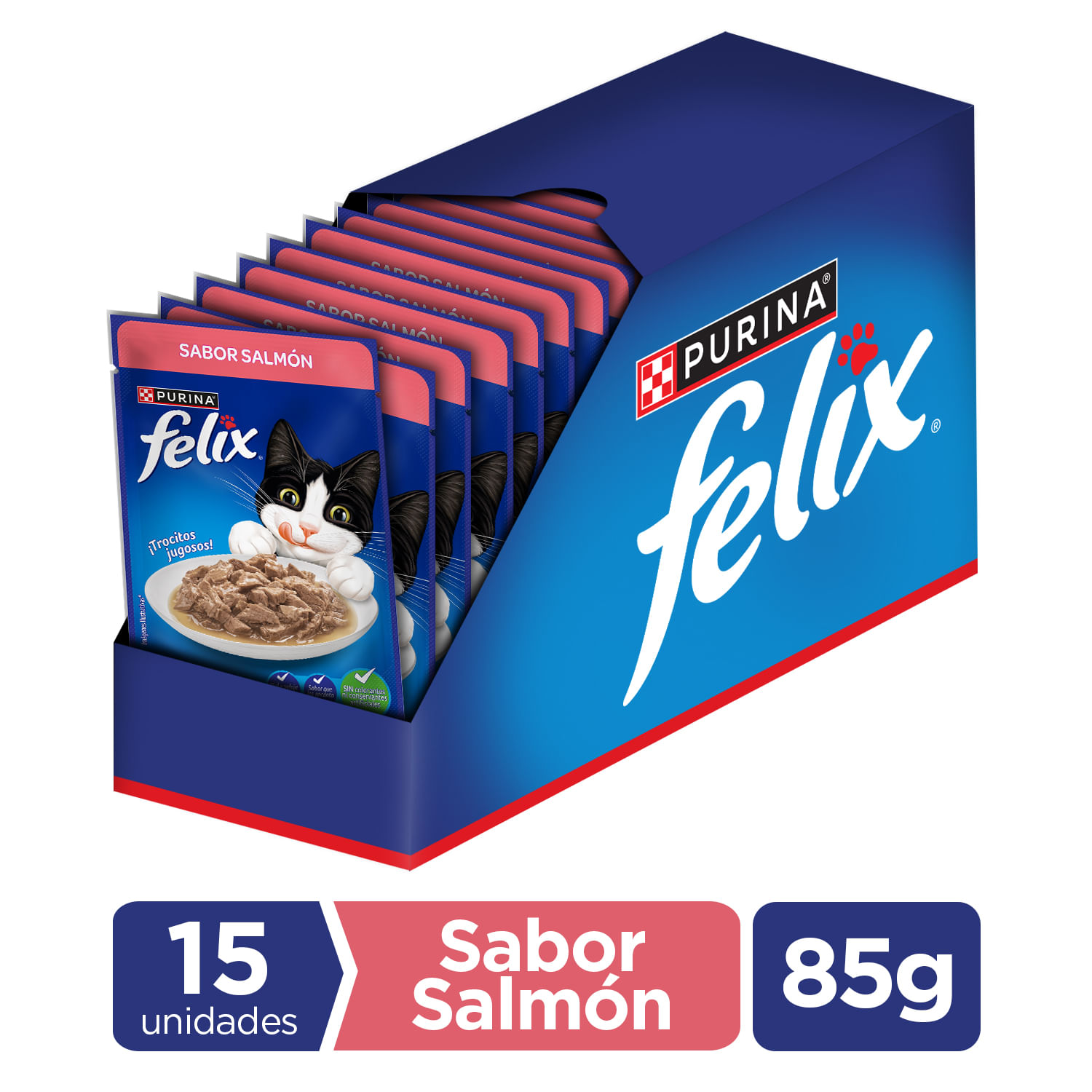 FELIX CON SALMON 15X85G XI CAJA 15 UND