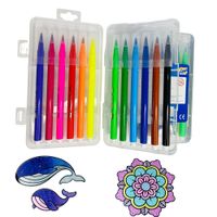 Set de 12 Plumones punta pincel coloridos