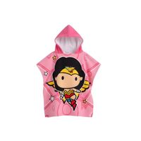 Toalla Poncho Infantil Con Capucha Rosada Secado Rápido Para Niña