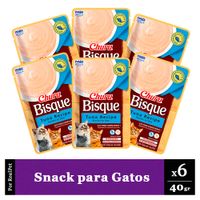 Pack Snack Sopa Gato Churu Bisque Sabor Atún 6 Sobres x 40gr