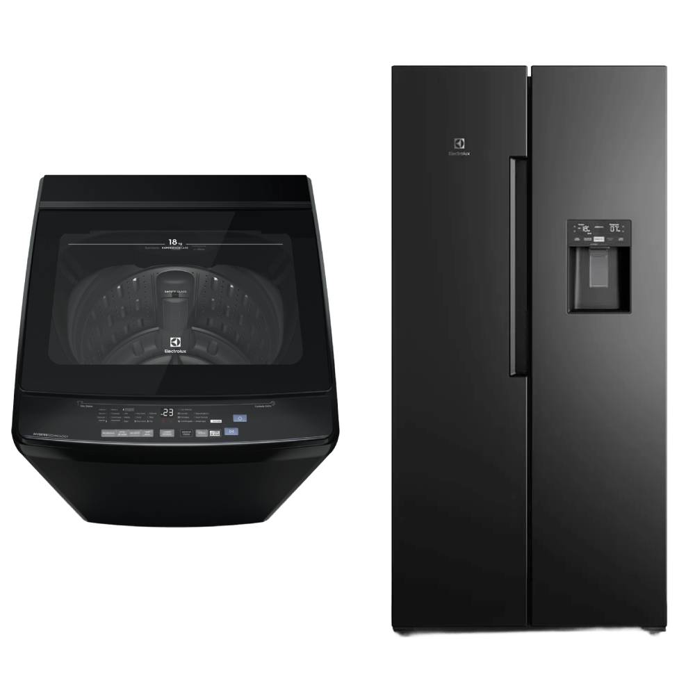 Combo: Lavadora Electrolux Carga Superior 18kg Inverter EWIP18F2XSWB + Refrigeradora ERS45F2P5EB Frost Free Inverter 419L Efficient