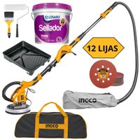 COMBO LIJADORA DE PARED Y TECHO 12 lijas + KIT SELLADOR ANTISALITRE