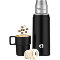 FJBottle - Termo con aislamiento de acero y tapa en forma de taza 850ml - Negro