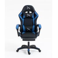 Silla Gamer Lyzor con Posapiés SGBLUTWN135A Azul y Negro