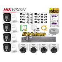 Cámara Seguridad Kit 8 Hikvision Full HD Audio Incorporado HDMI 3M Disco 1TB WD