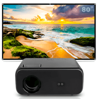 Proyector Smart Owlenz SD550 Enfoque Manual + Ecran 80 Pulgadas Blanco