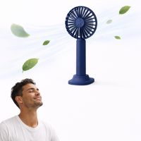 Mini Ventilador De Mano Azul Usb Recargable Uso Diario