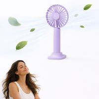 Mini Ventilador De Mano Lila Usb Recargable Ligero Y Silencioso