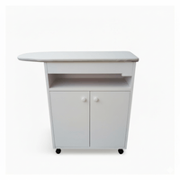 Planchador Italo con cajones Mesa de planchar en blanco con ruedas