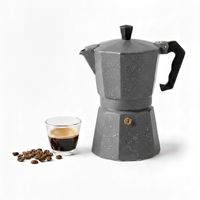 Cafetera Italiana Moka de 6 tazas Color Plomo de 300ml