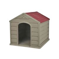 Casa Para Perro Pequeña Taupe C/Rojo df 026852 - OFERTA