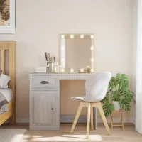 Tocador Clásico Magnun con espejo luces LED color Gris TU MESITA