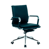 Silla Svenson Cuerina Negro Giratoria