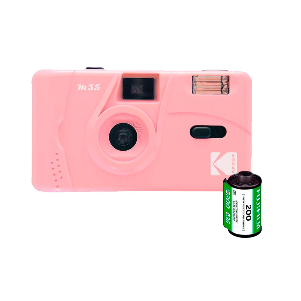 Camara de pelicula Kodak M35 con flash Rosa reutilizable Rollox36