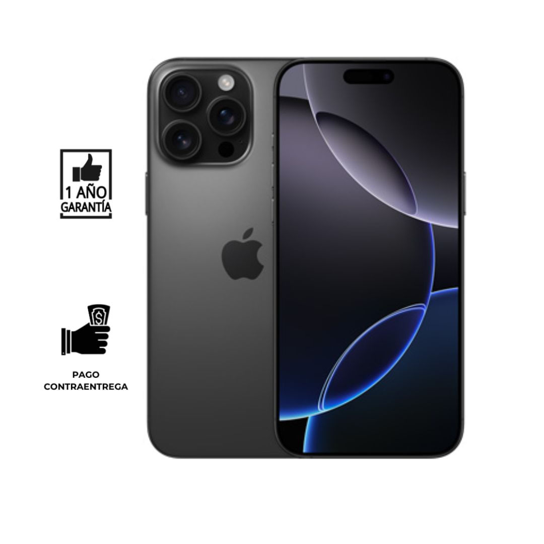 REACONDICIONADO iPhone 16 Pro Max 256gb I Grado A I color Titanio Negro
