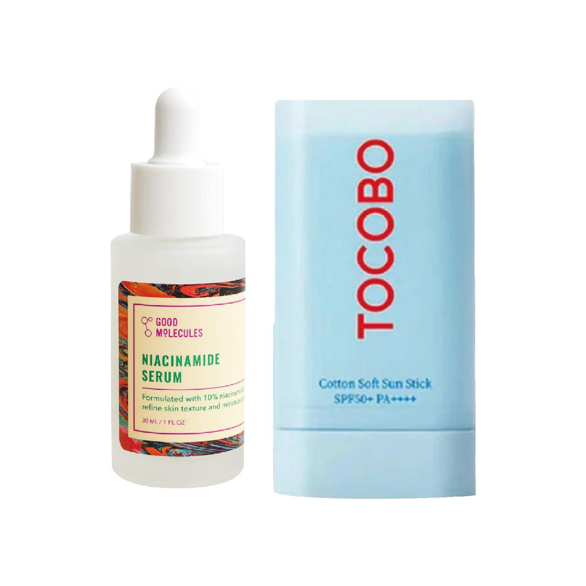 Niacinamide 30ml Good Molecules + Barra solar Tocobo SPF 50 19Gr