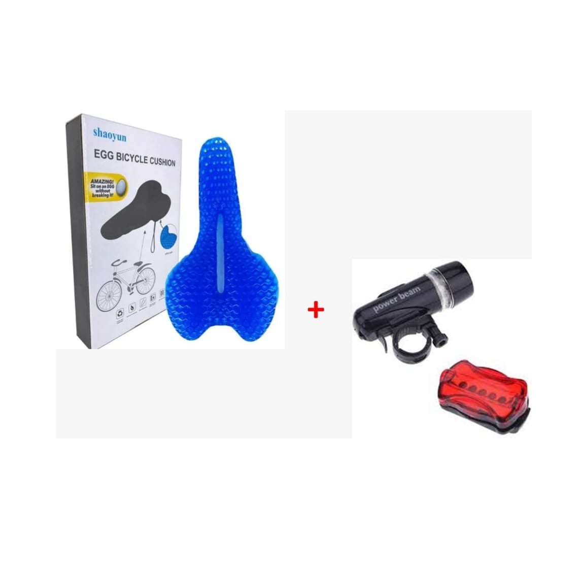 pack 1 cojin gel + 1 pack luces delantera con trasera