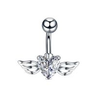 Piercing para ombligo corazón alas de ángel