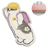 Alfombra Kawai Modelo Gato Con Mochila Lila