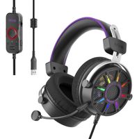 Fifine - Audífono Ampligame H19 RGB Sonido Virtual 7.1 - Negro