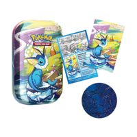 Evoluciones Prismaticas Lata Decorativa Con Moneda Vaporeon