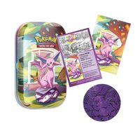 Evoluciones Prismaticas Lata Decorativa Con Moneda Espeon