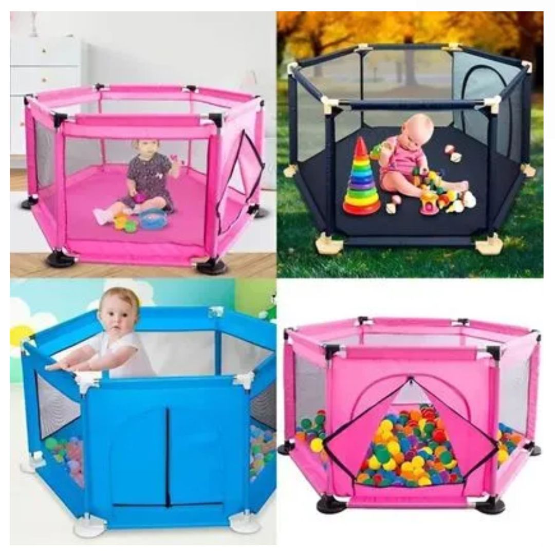 Corral De Juegos Hexagonal Para Bebés Niños Infantil celeste