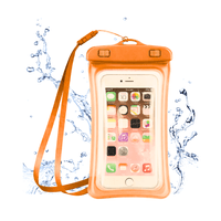 Funda Acuática con Flotador para Celular Sellado Hermético Naranja