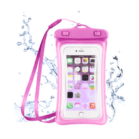 Funda Acuática con Flotador para Celular Sellado Hermético Rosado