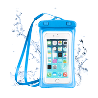 Funda Acuática con Flotador para Celular Sellado Hermético Celeste