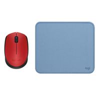 COMBO LOGITECH MOUSE M170 ROJO PAD MOUSE AZUL