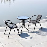 Set de terraza Basic Negro 1 Mesa + 2 Sillas