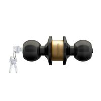 Cerradura Cilíndrica Nm-25 Dormitorio Negro Mate Tanke Travex