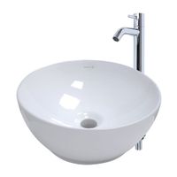 COMBO Trebol: Ovalin Circular Saona Blanco + Llave de Lavatorio al Mueble Belize Alta Plata Cromada