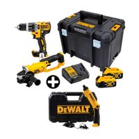 COMBO Atornillador 1/4"" 8V + 45 Piezas DCF008-B2 + Taladro 1/2"" 20V + Esmeril 4-1/2"" 20V DCK209P2T Dewalt