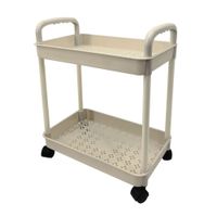 Carrito Organizador 2 Niveles Plástico Blanco