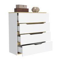 Cómoda Z-80 Bi-color 4 Cajones Blanco/Duna Tuhome